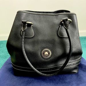 Black Pebble Leather Dooney & Bourke Shoulder Tote Handbag